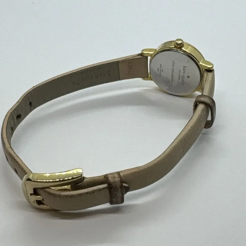 Kate Spade New York 0372 Women's Beige Leather Analog Dial Quartz Watch JNA292